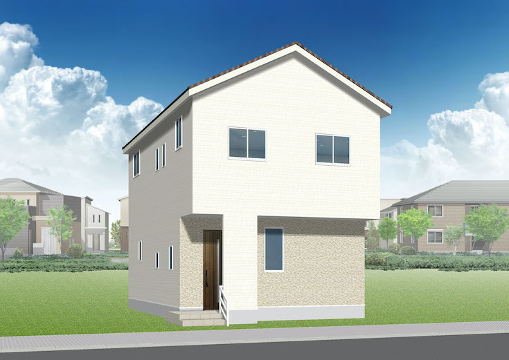 広島市西区井口鈴が台1丁目8新築一戸建て分譲住宅外観パース