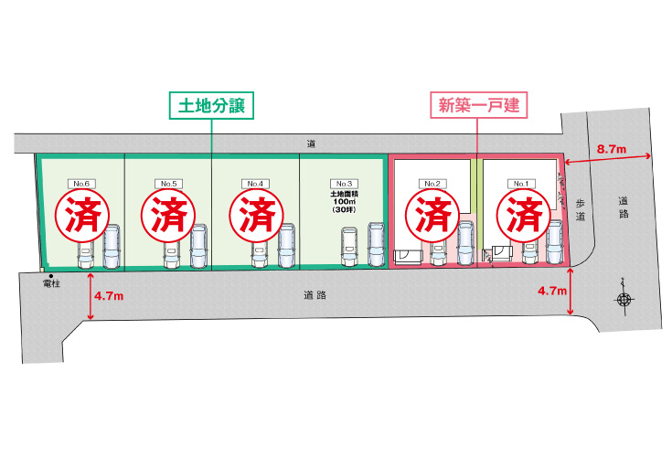 広島市南区宇品東3丁目5土地分譲住宅区画図