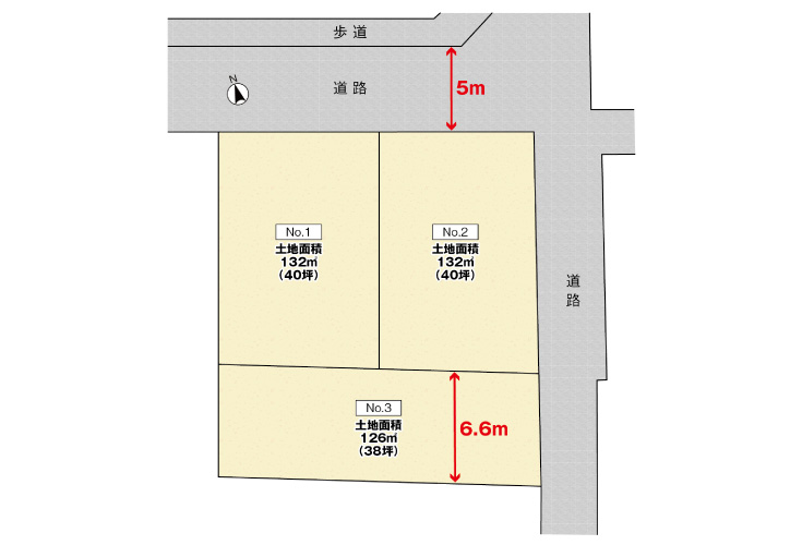 広島市中区江波東2丁目3土地分譲住宅区画図