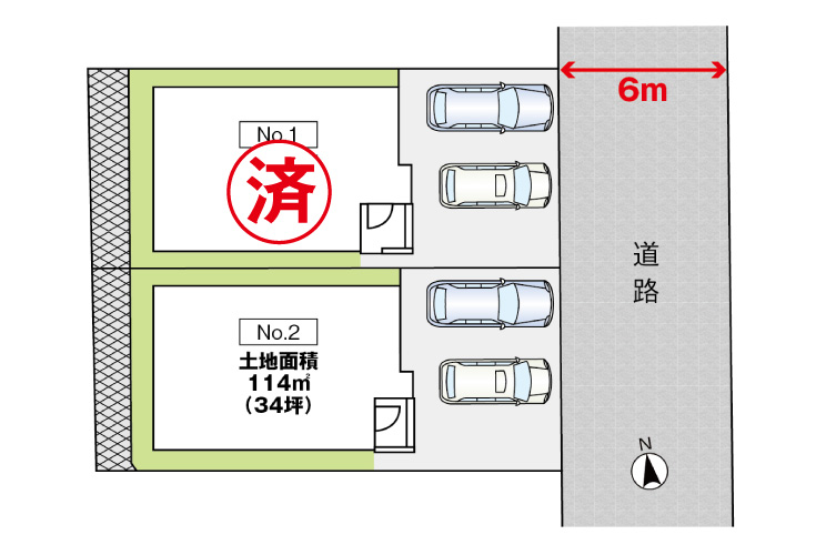 広島市佐伯区五月が丘2丁目4新築一戸建て分譲住宅区画図