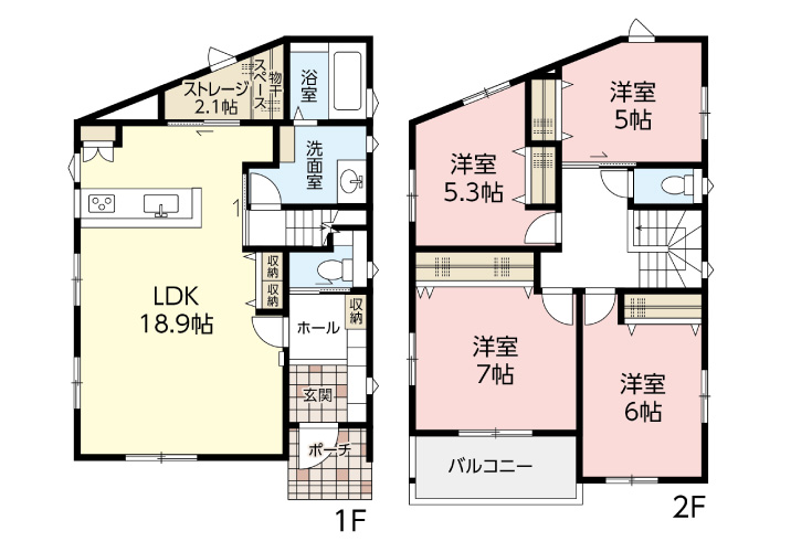 廿日市市地御前北3丁目21新築一戸建て分譲住宅間取り図