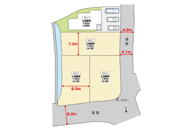 広島市安佐北区可部9丁目42新築戸建て分譲住宅区画図
