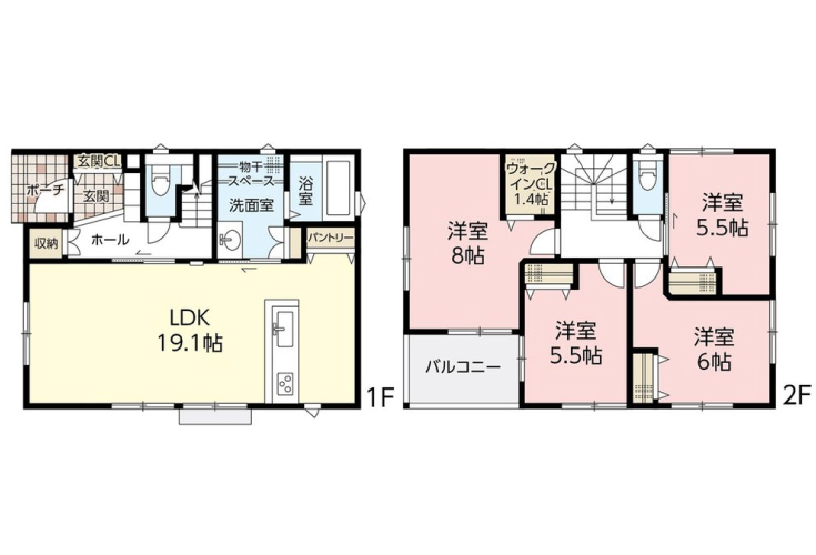 広島市安佐南区八木3丁目21新築一戸建て分譲住宅間取り図