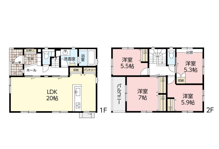 広島市東区温品3丁目35新築一戸建て分譲住宅間取り図