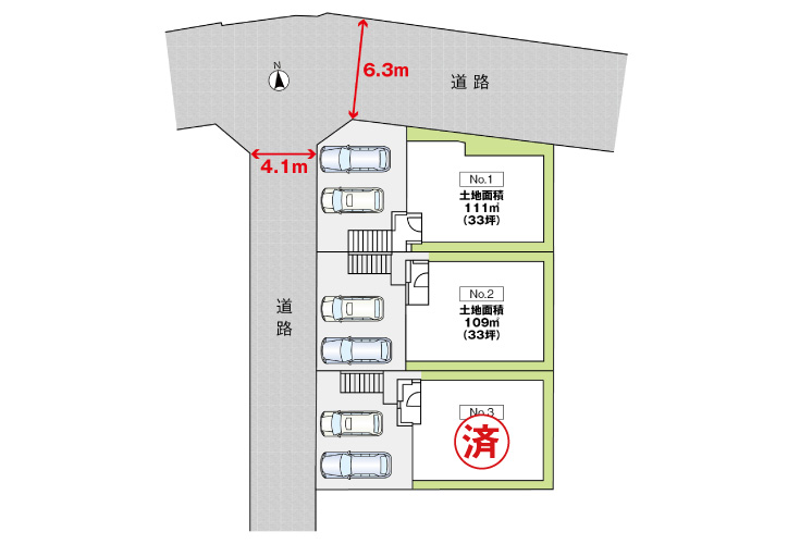 広島市東区温品3丁目35新築一戸建て分譲住宅区画図