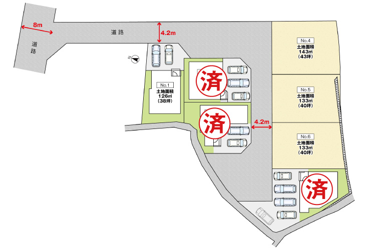 広島市安佐南区長束西3丁目9新築一戸建て分譲住宅区画図