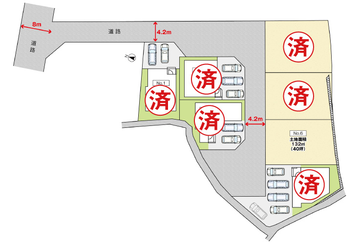 広島市安佐南区長束西3丁目9土地分譲住宅区画図