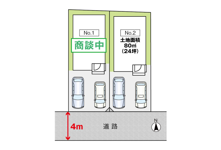 広島市中区吉島西2丁目5新築一戸建て分譲住宅区画図