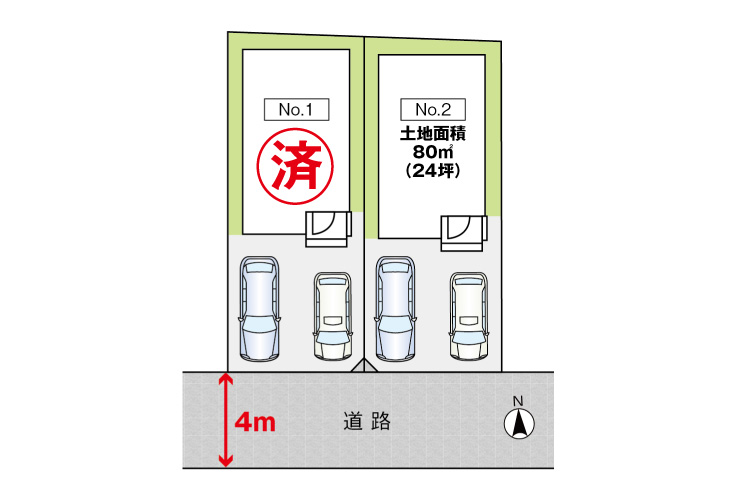 広島市中区吉島西2丁目5新築一戸建て分譲住宅区画図