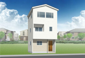 広島市安芸区中野2丁目24新築一戸建て分譲住宅外観パース