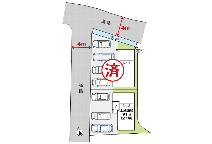 広島市安佐南区川内1丁目32新築一戸建て分譲住宅区画図