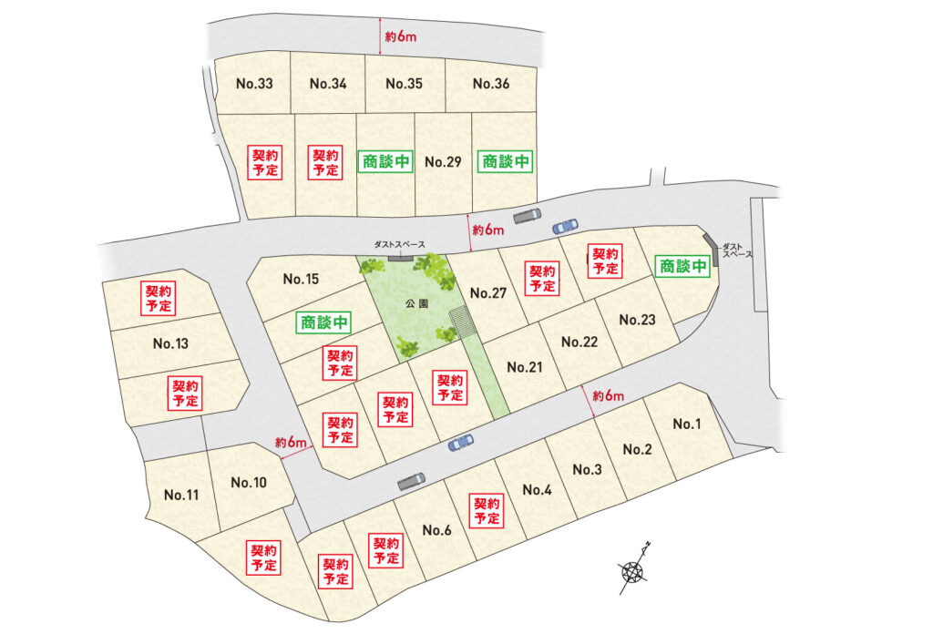 広島市安佐南区伴中央4丁目6土地分譲住宅区画図
