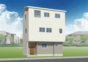 広島市中区江波西2丁目10新築戸建て分譲住宅外観パース