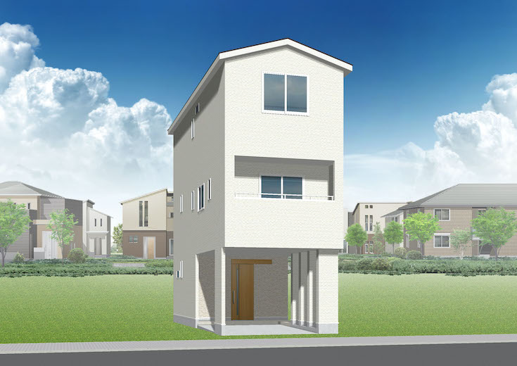 広島市南区翠5丁目12新築戸建て分譲住宅外観パース