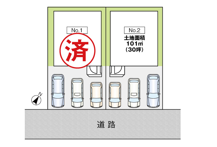 広島市佐伯区屋代1丁目7新築一戸建て分譲住宅区画図