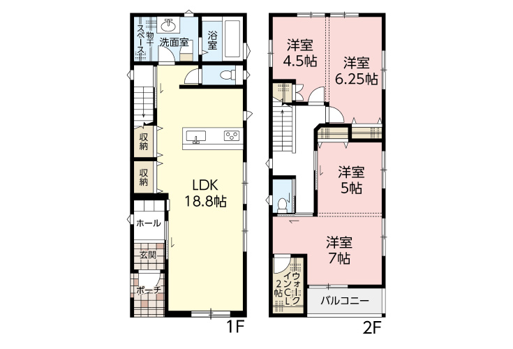 広島市西区井口明神2丁目4新築一戸建て分譲住宅間取り図