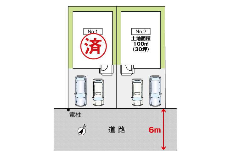広島市安佐北区亀崎1丁目25新築一戸建て分譲住宅区画図