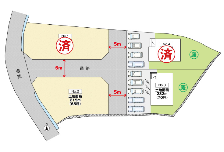 広島市安佐北区大林4丁目9土地分譲住宅区画図