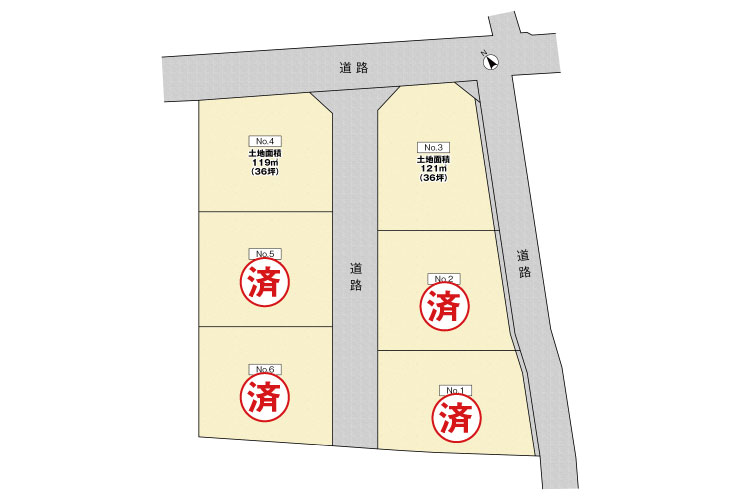 広島市安佐南区川内4丁目15土地分譲住宅区画図