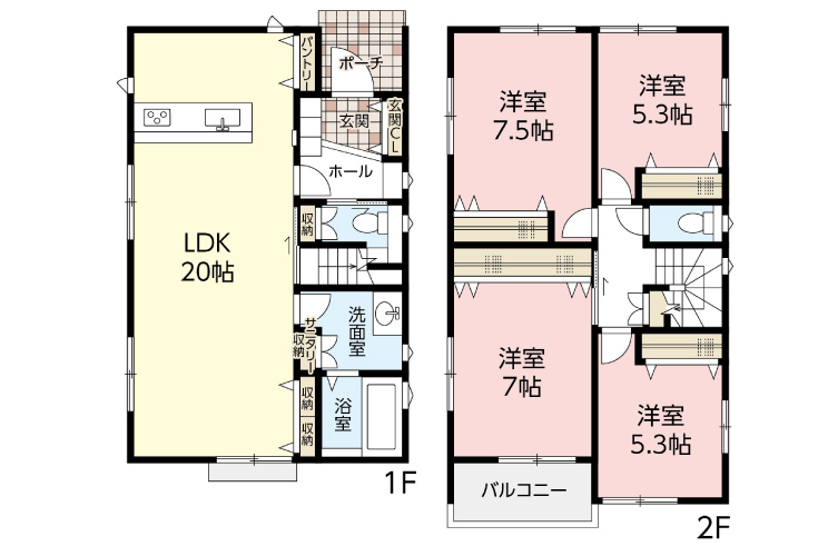 広島市東区温品3丁目31新築一戸建て分譲住宅間取り図