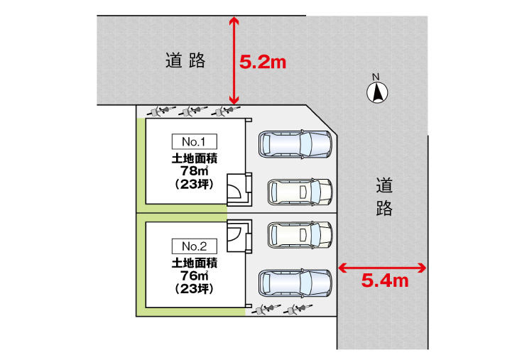 広島市南区宇品神田4丁目4新築一戸建て分譲住宅区画図