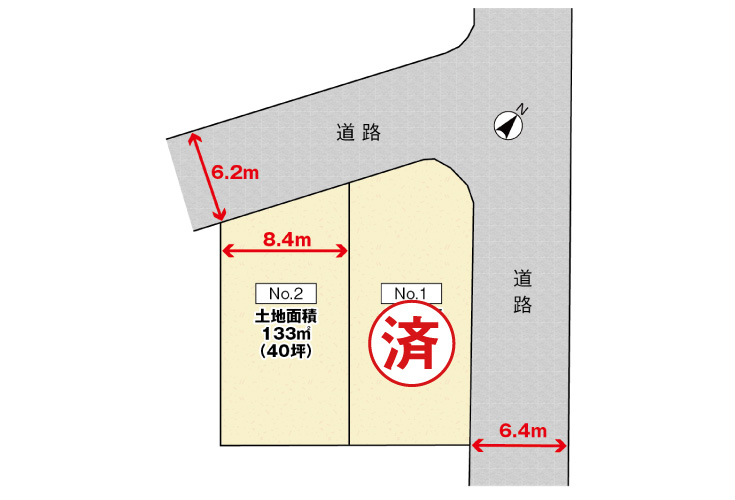 広島市安佐南区伴東8丁目76土地分譲住宅区画図