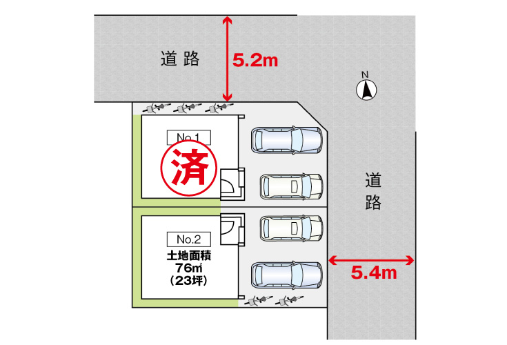 広島市南区宇品神田4丁目4新築一戸建て分譲住宅区画図