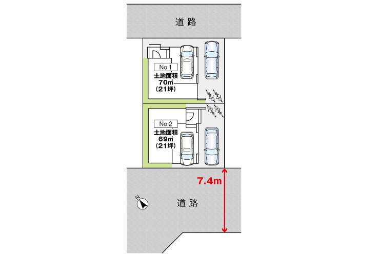 広島市西区観音新町1丁目15新築一戸建て分譲住宅区画図