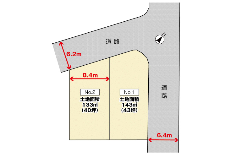 広島市安佐南区伴東8丁目76土地分譲住宅区画図