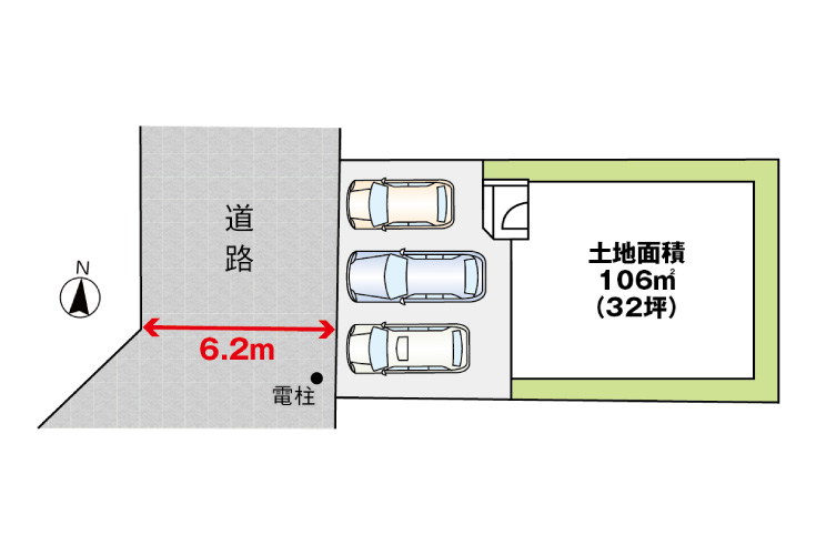 広島市安佐南区長束西5丁目6新築一戸建て分譲住宅区画図