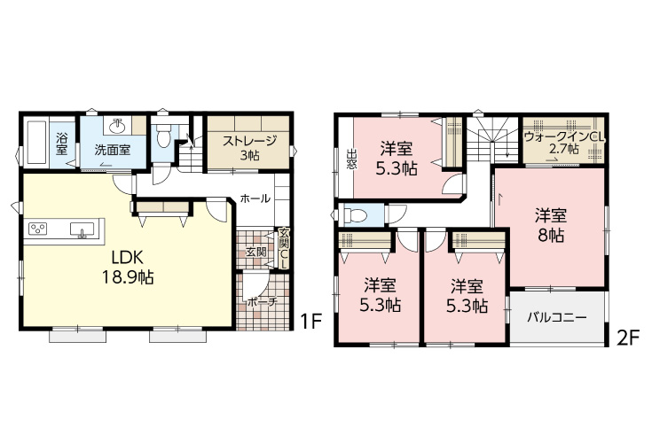 呉市広中新開2丁目12新築戸建て分譲住宅間取り図