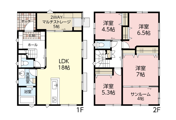 広島市安佐北区大林4丁目9新築戸建て分譲住宅間取り図