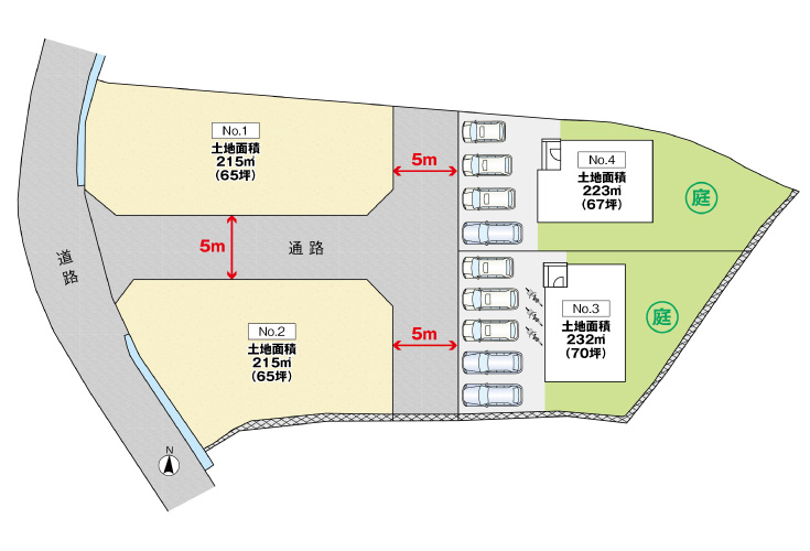 広島市安佐北区大林4丁目9新築戸建て分譲住宅区画図