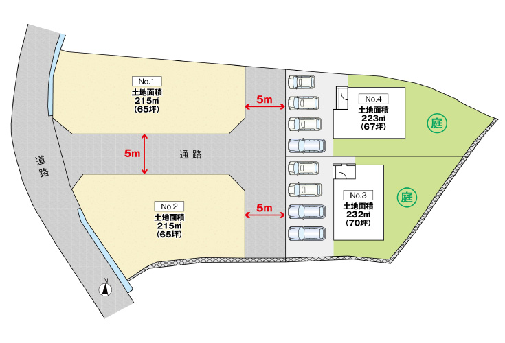 広島市安佐北区大林4丁目9新築戸建て分譲住宅区画図