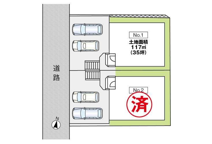 広島市東区牛田東3丁目24新築戸建て分譲住宅区画図