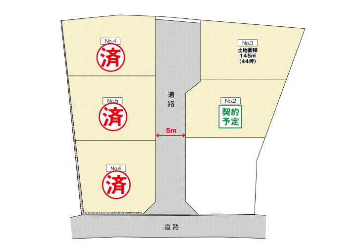 広島市東区上温品4丁目15土地分譲住宅区画図