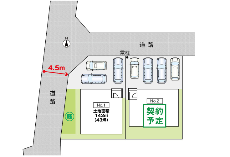 広島市佐伯区皆賀1丁目9新築一戸建て分譲住宅区画図