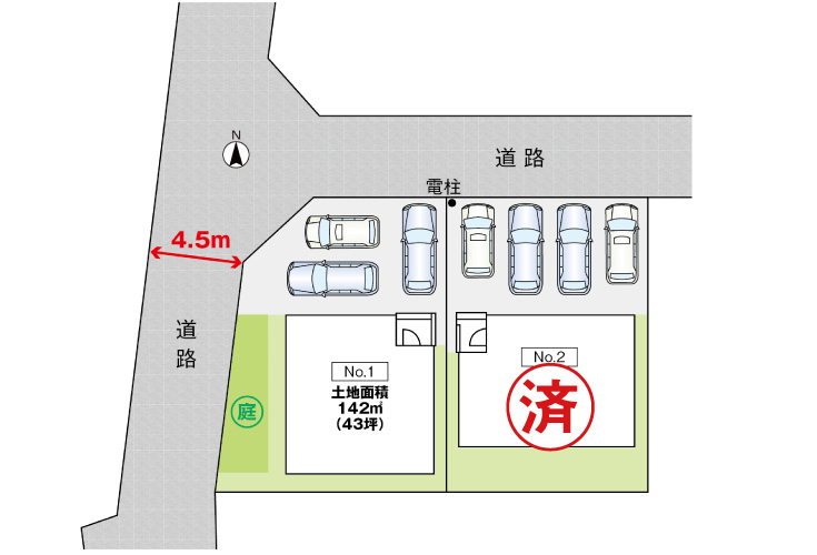 広島市佐伯区皆賀1丁目9新築一戸建て分譲住宅区画図