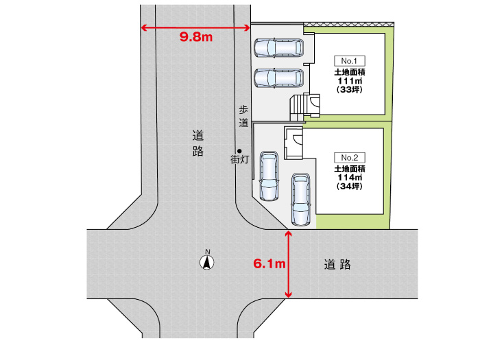 広島市安佐南区相田7丁目7新築一戸建て分譲住宅区画図