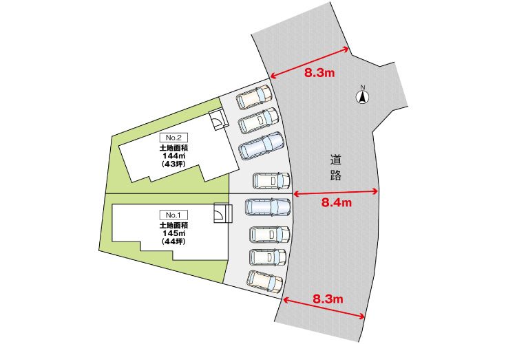 廿日市市阿品台1丁目14新築戸建て分譲住宅区画図