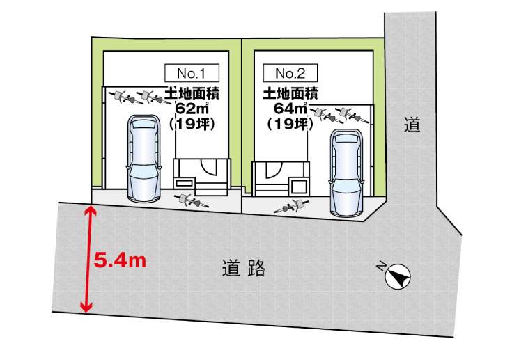 広島市東区曙1丁目新築一戸建て分譲住宅区画図