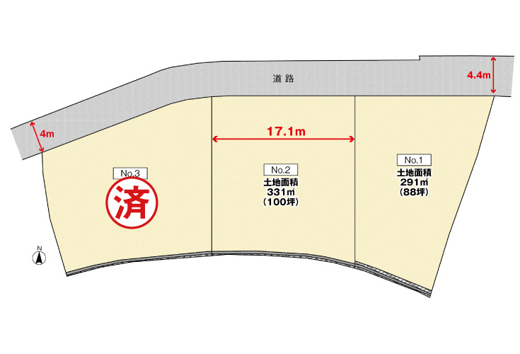 広島市安佐北区大林1丁目20土地分譲住宅区画図