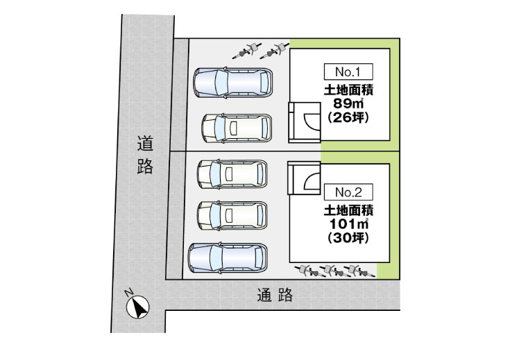 広島市安佐南区古市1丁目18新築一戸建て分譲住宅区画図