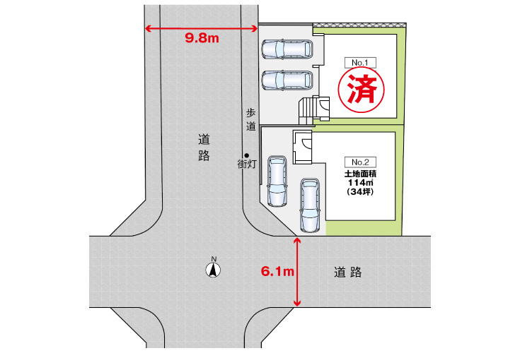 広島市安佐南区相田7丁目7新築一戸建て分譲住宅区画図