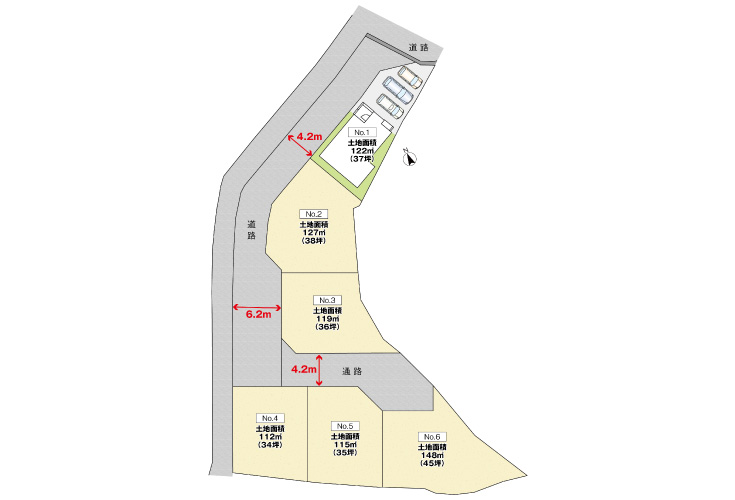 広島市東区牛田新町4丁目6土地分譲住宅区画図