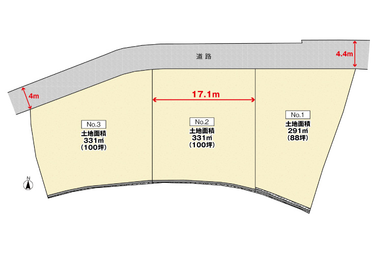 広島市安佐北区大林1丁目20土地分譲住宅区画図