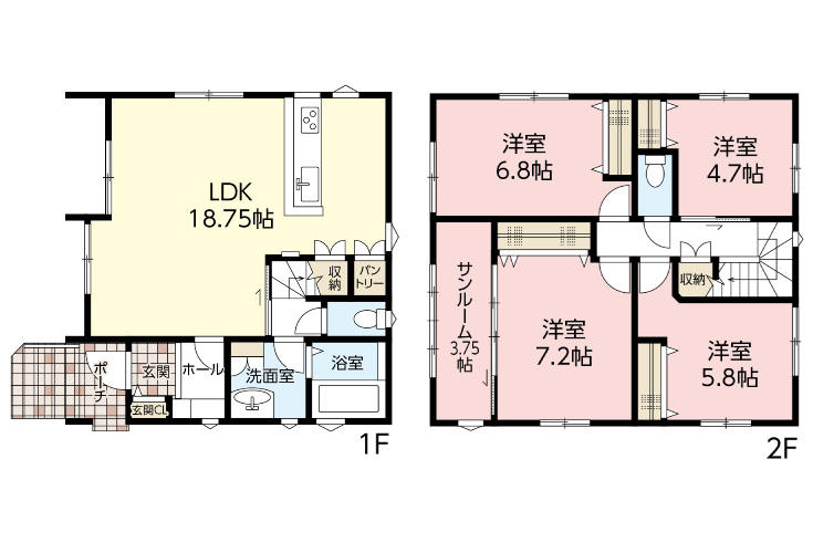 広島市安佐南区相田7丁目7新築一戸建て分譲住宅間取り図