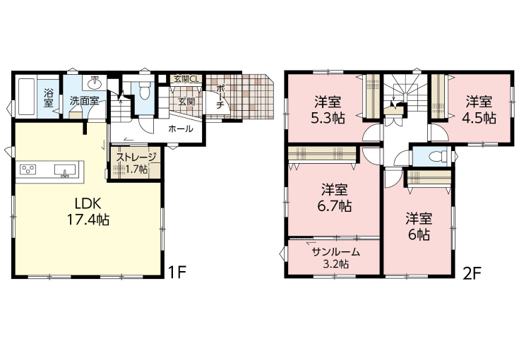 広島市東区戸坂大上4丁目14新築一戸建て分譲住宅間取り図