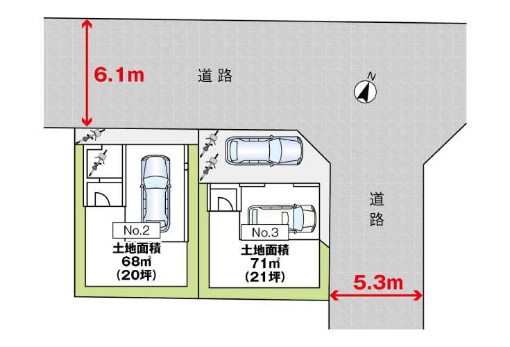 広島市南区霞2丁目4新築一戸建て分譲住宅区画図