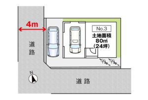 広島市安佐南区長束西1丁目34新築一戸建て分譲住宅区画図